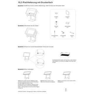 Tablet / Druckerstnder, Halter fr iPad 10,2 Zoll geeignet, schwarz