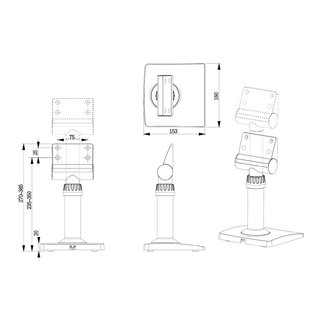 Pole base, geeignet fr 7 und 8 Monitore, schwarz