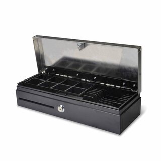 CMF460S, Fliptop, Sprungdeckel aus Edelstahl, 8 Scheinfcher, 6 Mnzfcher, mit abschliessbarem Deckel