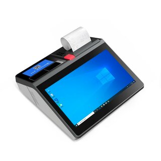 SGT-116W, 11.6 flache Touchkasse mit eingebautem 80mm Drucker (Rolle Durchmesser max. 60mm) und 4.3 Kundendisplay, J6412, PCAP, 8GB RAM, 128GB SSD, inkl. Win10IoT mit Lizenz