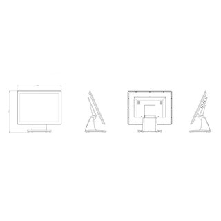 PM170MP, 17 LCD Touchmonitor, Metallgehuse, VGA, HDMI, PCAP Touch (USB), Standfu, VESA 75x75 und 100x100, schwarz
