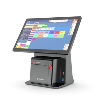D2, Kassensystem mit 14.1 Bildschirm, inkl. 80mm Bondrucker (Rolle Durchmesser max. 65mm), Intel J6412, RAM 4GB oder 8GB, SSD 128GB, schwarz, inkl. Win10Pro mit Lizenz, ohne Kundendisplay
