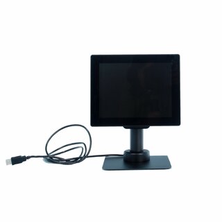 JD080UG, 8 LCD Monitor, true flat, USB, ohne Touch, mit Standfuß, VESA 75x75, schwarz